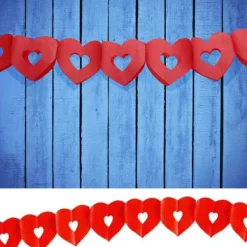 Badaboum Guirlande En Papier Avec Coeur Rouge
