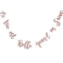 Badaboum Guirlande La Vie Est Belle Quand On S'Aime Rose Gold
