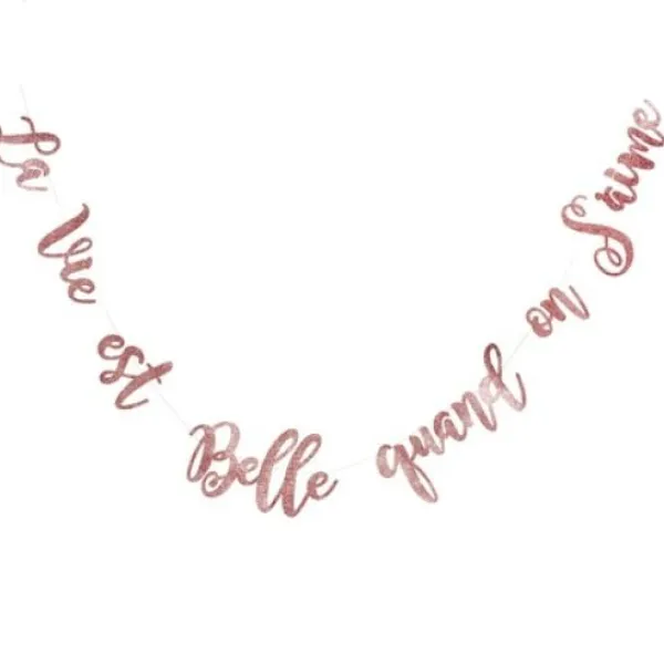 Badaboum Guirlande La Vie Est Belle Quand On S'Aime Rose Gold