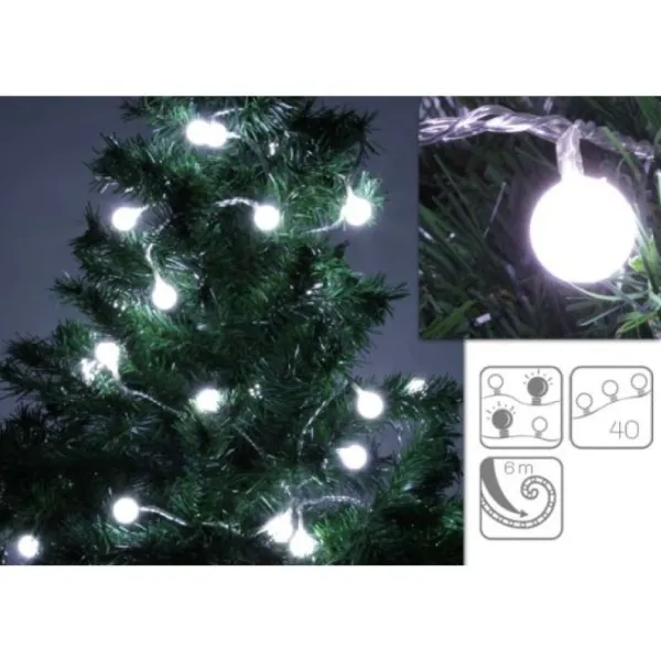 Badaboum Guirlande Lumineuse 40 Boules Led Blanches Best
