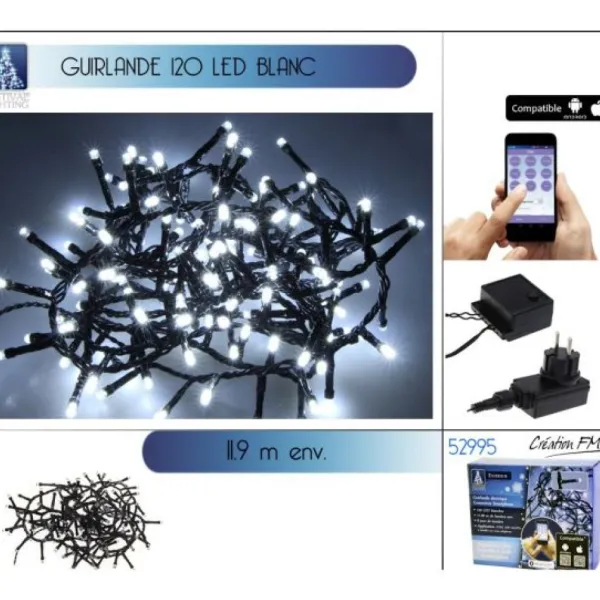 Badaboum Guirlande Lumineuse 120 Led Blanc Avec Appli Smartphone Outlet