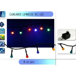 Badaboum Guirlande Lumineuse 80 Led Boule New