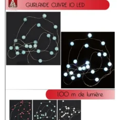 Badaboum Guirlande Lumineuse À Pile 10 Led Cuivre Best