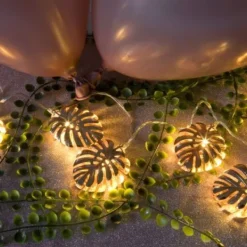 Badaboum Guirlande Lumineuse De Table 10 Feuilles Led Rose Gold