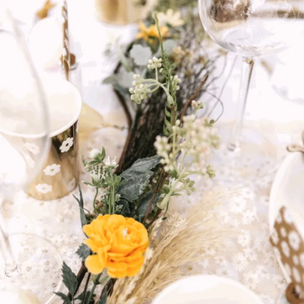 Badaboum Guirlande Mariage Des Fleurs Des Champs Jaune Orange 1M50