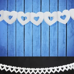 Badaboum Guirlande Mariage En Papier Coeur Blanc