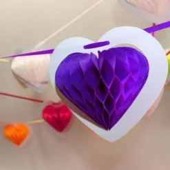 Badaboum Guirlande Mariage G Ante 10 Coeurs Violet
