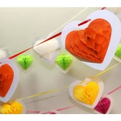 Badaboum Guirlande Papier 10 Coeurs Alv Ol S Orange