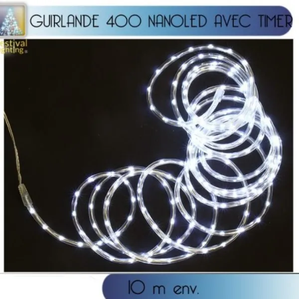 Badaboum Guirlande Tube Lumineux 400 Nanoled Blanc Froid Hot