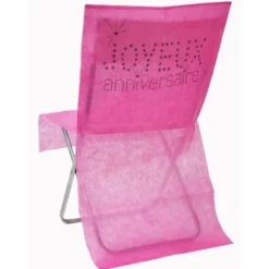 Sale Housse De Chaise Joyeux Anniversaire Fuchsia X6 Theme Joyeux Anniversaire