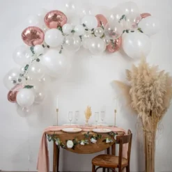 Badaboum Kit Arche De 70 Ballons Blanc Et Rose Gold