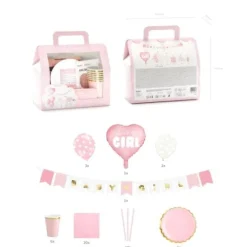 Online Kit D Coration F Te Naissance " Its A Girl " 49 Pi Ces Theme D Co Baby Shower