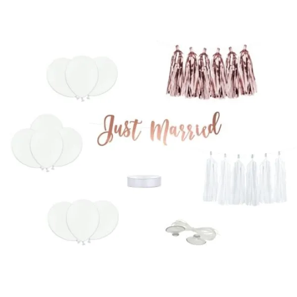 Badaboum Kit De D Coration Voiture Just Married Rose Gold