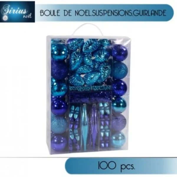 Badaboum Kit De Décoration Sapin De Noel 100 Pi Ces Bleu Online