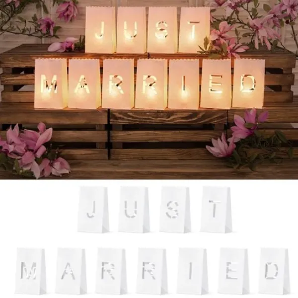 Badaboum Lanterne Photophore Mariage Just Married X 11 Pi Ces