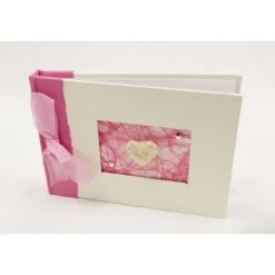 Badaboum Livre D'Or Coeur Raphia Fuchsia