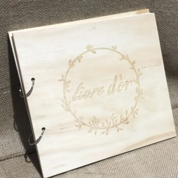 Badaboum Livre D'Or En Bois Mariage