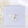 Badaboum Livre D'Or Mariage Avec Coeur En Raphia Blanc