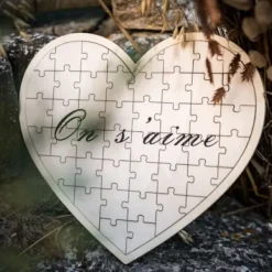 Badaboum Livre D'Or Puzzle Coeur En Bois On S'Aime