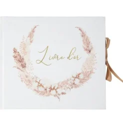 Livre D'Or Theme Theme Bapt Me Pampas Fleur De Coton Theme Bapteme