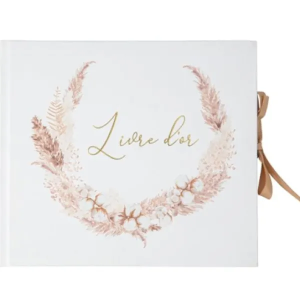 Livre D'Or Theme Theme Bapt Me Pampas Fleur De Coton Theme Bapteme
