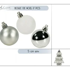 Badaboum Lot De 17 Boules Argent/Blanc