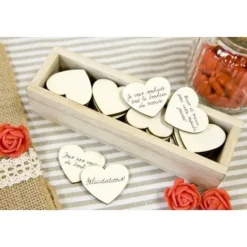 Badaboum Lot De 48 Coeurs En Bois Naturel Pour D Co De Table