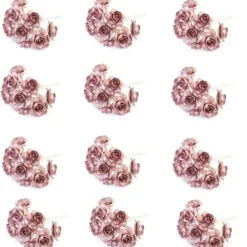 Badaboum Lot De 12 Fleurs D Co Paillett Es Rose Gold