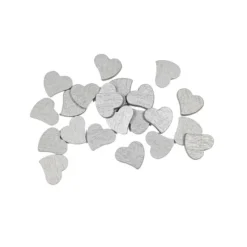Badaboum Lot De 30 Petits Confettis Coeurs En Bois M Tallis Argent