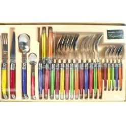 Discount M Nag Re Laguiole 24 Pi Ces Couleurs Pastel Theme Deco Pastel