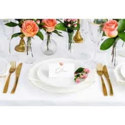 Badaboum Marque Place Blanc Avec Coeur Rose Gold X 10 Pi Ces