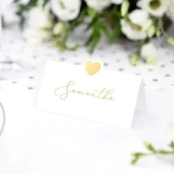 Badaboum Marque Place Blanc Avec Coeur Or X 10 Pi Ces