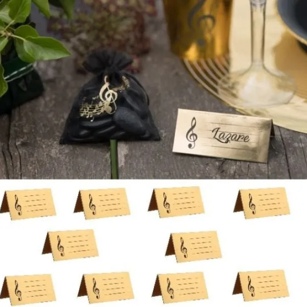 Badaboum Marque Place En Carton Or Musique X 10 Pi Ces