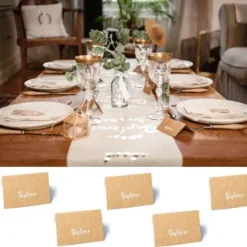 Hot Marque Place Etiquette Bapt Me Kraft X 20 Pi Ces Theme Bapteme