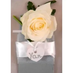 Badaboum Marque Place Etiquette Coeur Avec Ruban X 12 Pi Ces