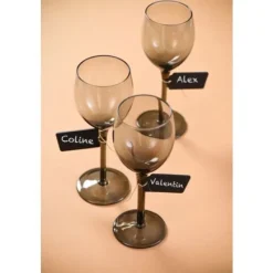 Badaboum Marque Place Etiquette En Bois Blanc X6 Pi Ces