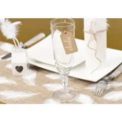 Badaboum Marque Place Etiquette En Bois Blanc X6 Pi Ces
