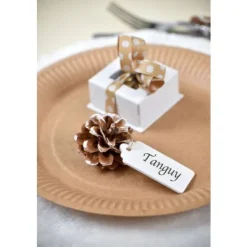 Badaboum Marque Place Etiquette En Bois Blanc X6 Pi Ces
