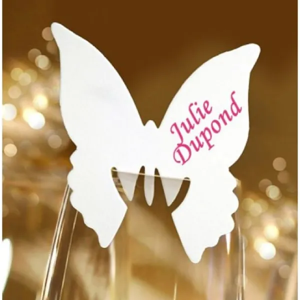 Badaboum Marque Place Mariage En Carton Papillon X 10 Pi Ces