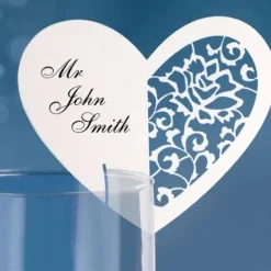 Badaboum Marque Place Mariage En Carton Coeur X 10 Pi Ces