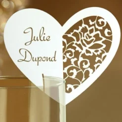 Badaboum Marque Place Mariage En Carton Coeur X 10 Pi Ces