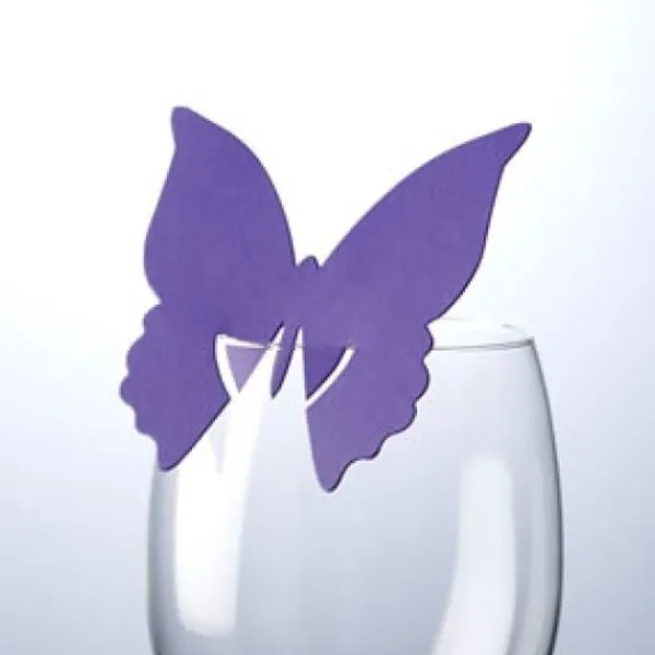 Badaboum Marque Place Mariage En Carton Papillon Violet X 10 Pi Ces