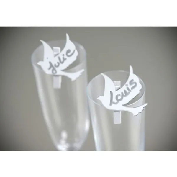 Marque Place Miroir Colombe Sur Pince X 6 Pi Ces Theme Colombe