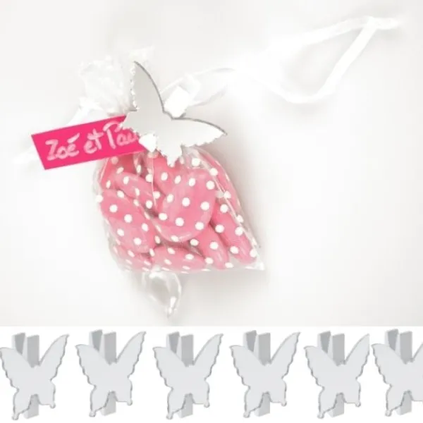 Badaboum Marque Place Miroir Papillon Sur Pince X 6 Pi Ces