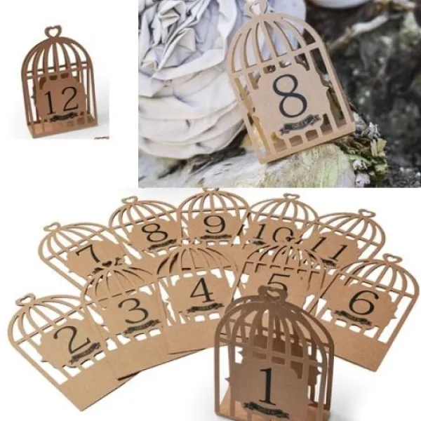 Badaboum Marque Table Kraft Cage A Oiseau X 12 Pi Ces