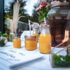 Badaboum Mason Jar Rose Gold Avec Paille