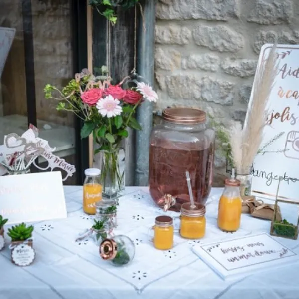 Badaboum Mason Jar Rose Gold Avec Paille