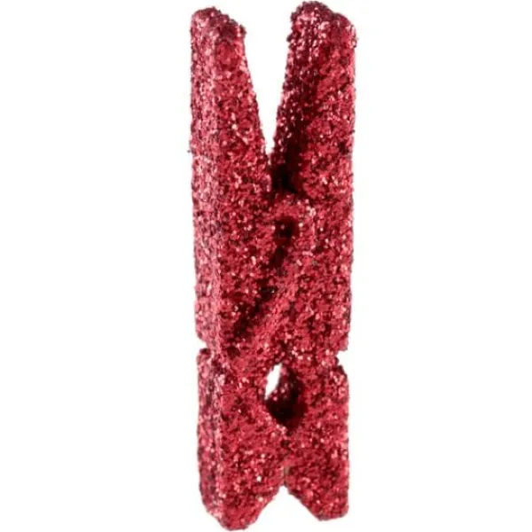 Badaboum Mini Pince En Bois Paillet E Rouge X 12 Pi Ces