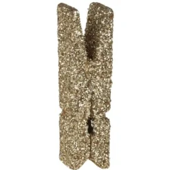 Badaboum Mini Pince En Bois Paillet E Or X 12 Pi Ces