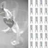 Badaboum Mini Pince Linge En Bois Argent Pour Deco Mariage X 24 Pi Ces